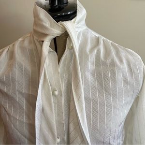 Vintage White Blouse with Neck Tie